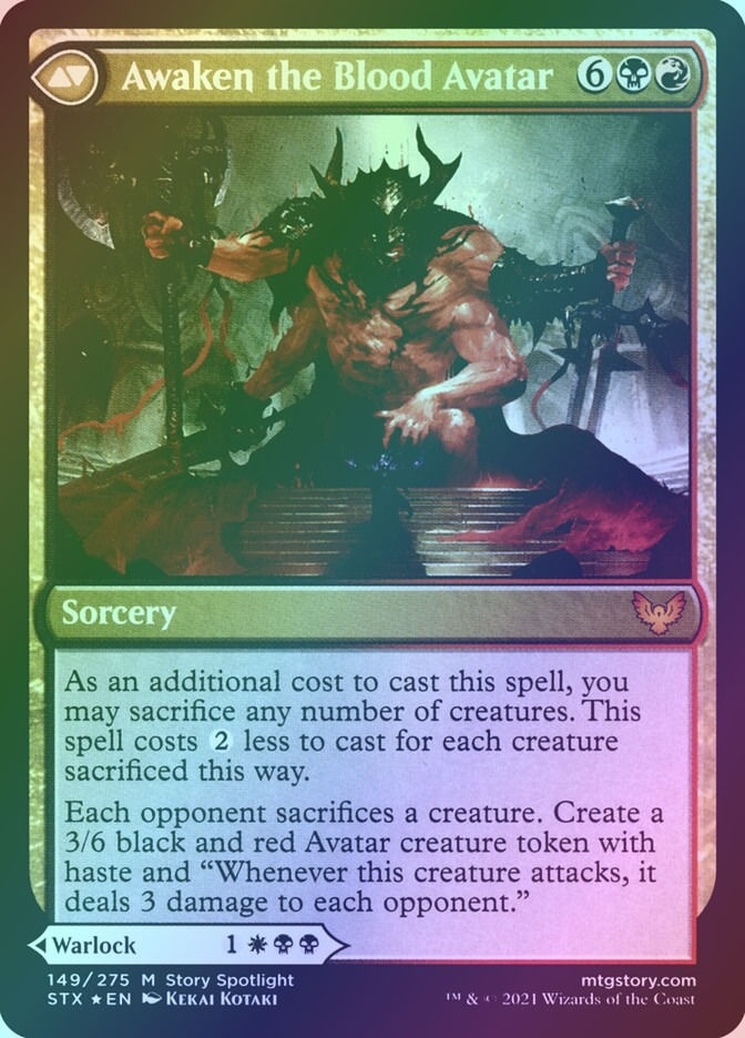 Extus, Oriq Overlord // Awaken the Blood Avatar (PSTX) (149s) / Foil — cara 2 de 2