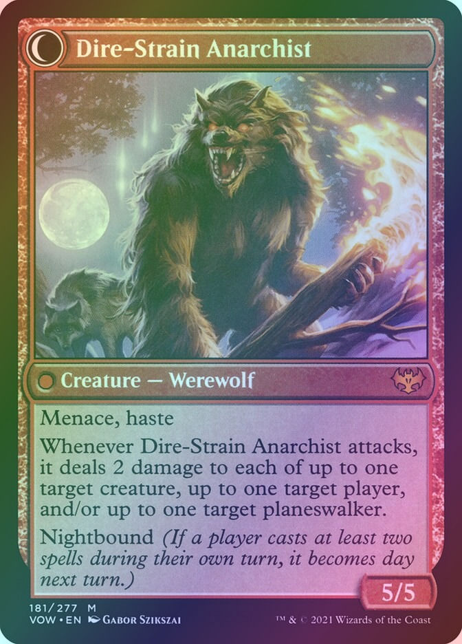 Volatile Arsonist // Dire-Strain Anarchist (VOW) (181) / Foil — cara 2 de 2