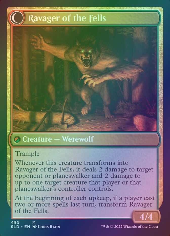 Huntmaster of the Fells // Ravager of the Fells (SLD) (495) / Foil — cara 2 de 2