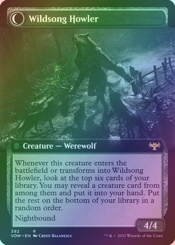 Howlpack Piper // Wildsong Howler (VOW) (392) / Extended Art / Foil — cara 2 de 2