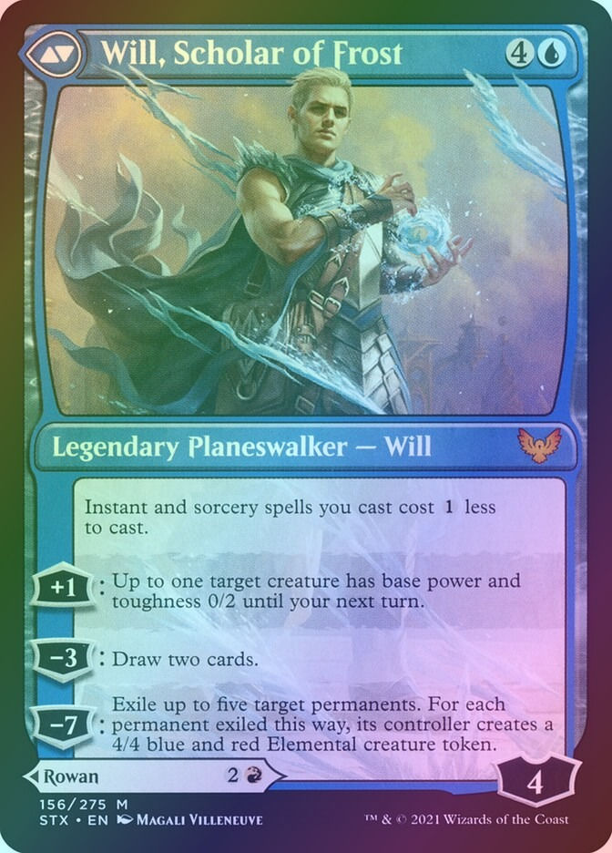 Rowan, Scholar of Sparks // Will, Scholar of Frost (STX) (156) / Foil — cara 2 de 2