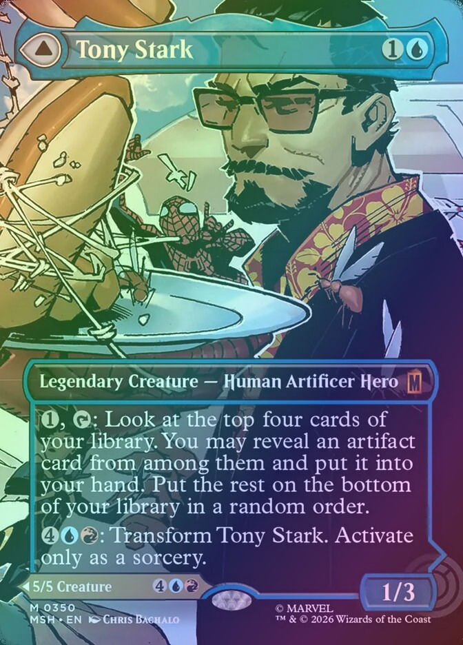 Tony Stark // The Invincible Iron Man (MSH) (350) / Borderless / Foil — cara 1 de 2