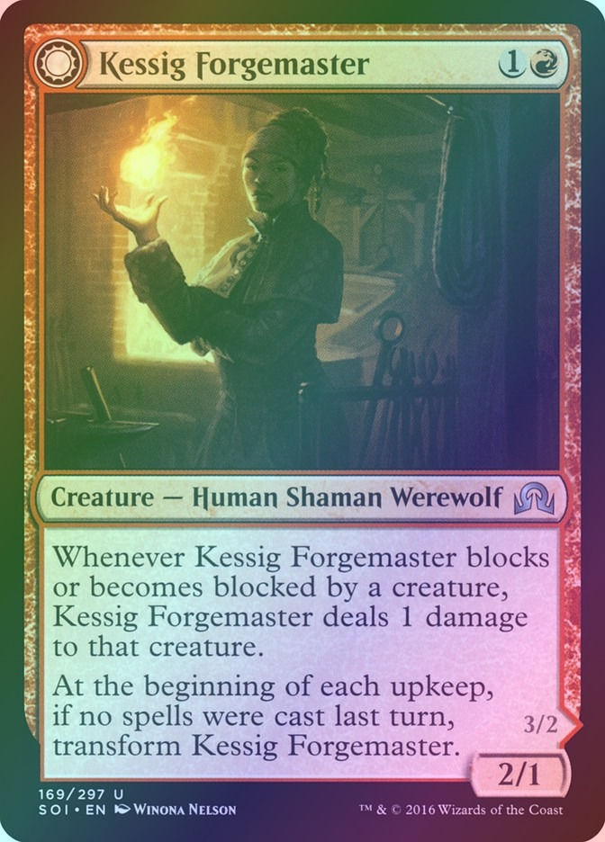 Kessig Forgemaster // Flameheart Werewolf (SOI) (169) / Foil — cara 1 de 2