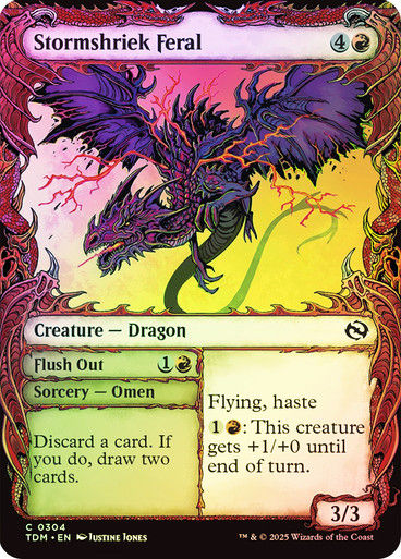 Stormshriek Feral // Flush Out (TDM) (304) / Foil / Showcase