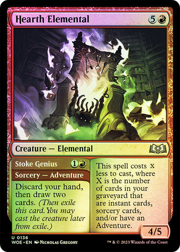 Hearth Elemental // Stoke Genius (woe) / Foil