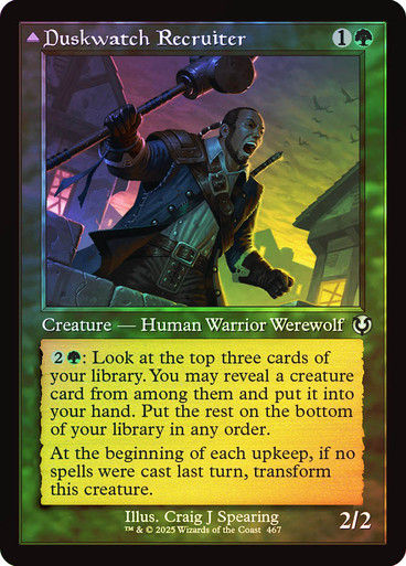 Duskwatch Recruiter // Krallenhorde Howler (INR) (467) / Foil Retro — cara 1 de 2