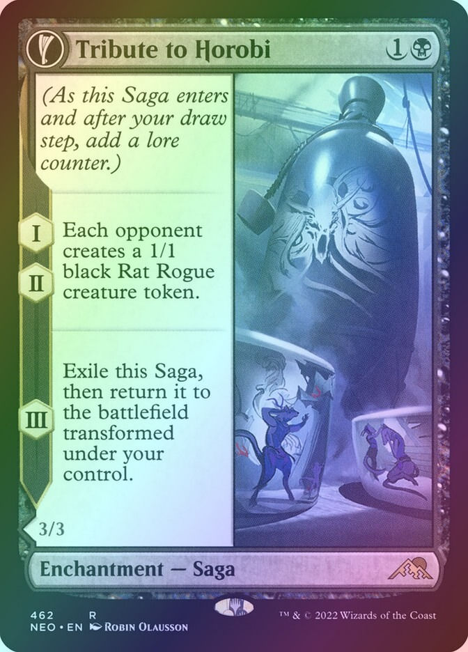 Tribute to Horobi // Echo of Death's Wail (NEO) (462) / Extended Art / Foil — cara 1 de 2