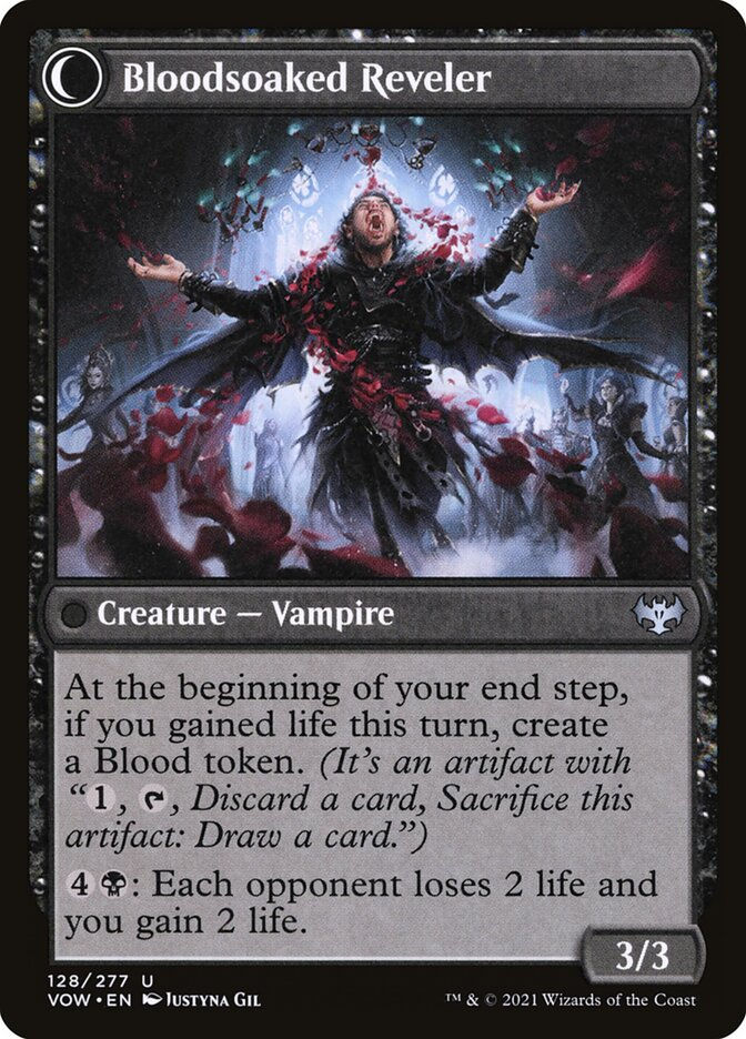 Restless Bloodseeker // Bloodsoaked Reveler (VOW) (128) — cara 2 de 2