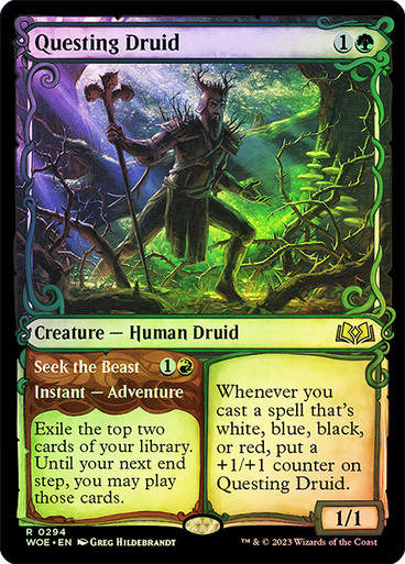 Questing Druid // Seek the Beast (woe) / Showcase Foil