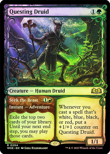 Questing Druid // Seek the Beast (woe) / Showcase Foil