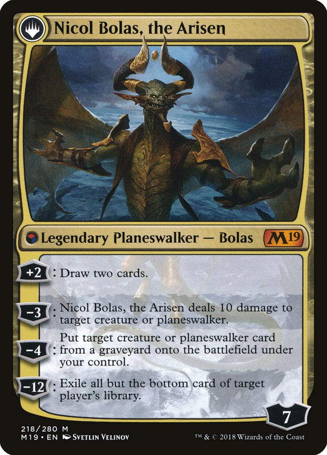 Nicol Bolas, the Ravager // Nicol Bolas, the Arisen (M19) (218) — cara 2 de 2