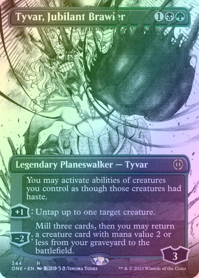 Tyvar, Jubilant Brawler (ONE) (344) / Borderless / Showcase / Foil