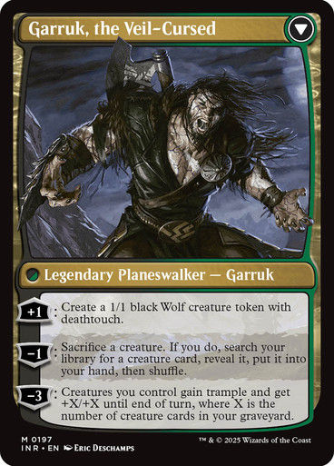Garruk Relentless // Garruk, the Veil-Cursed (INR) (197) — cara 2 de 2