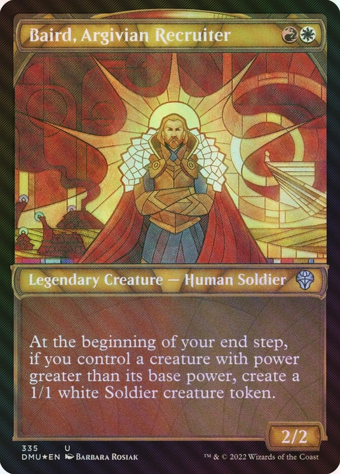 Baird, Argivian Recruiter (DMU) (335) / Showcase / Textured Foil
