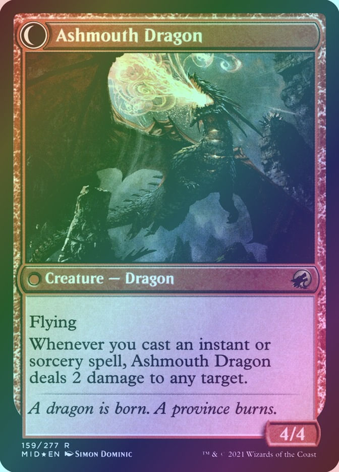 Smoldering Egg // Ashmouth Dragon (PMID) (159s) / Foil — cara 2 de 2