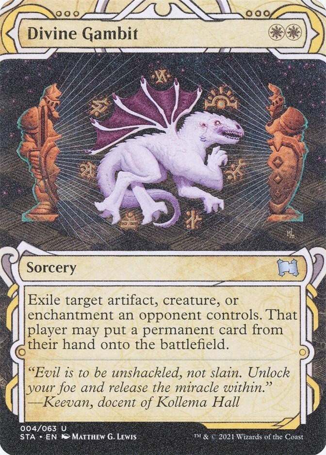 Divine Gambit (STA) (4) / Borderless / Showcase / Foil Etched