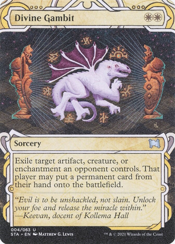 Divine Gambit (STA) (4) / Borderless / Showcase / Foil Etched