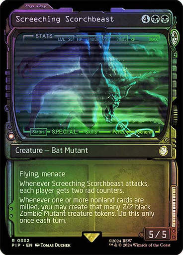 Screeching Scorchbeast (pip) (332) / Showcase Foil