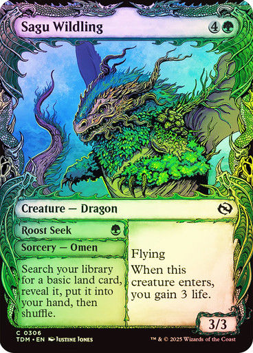 Sagu Wildling // Roost Seek (TDM) (306) / Foil / Showcase