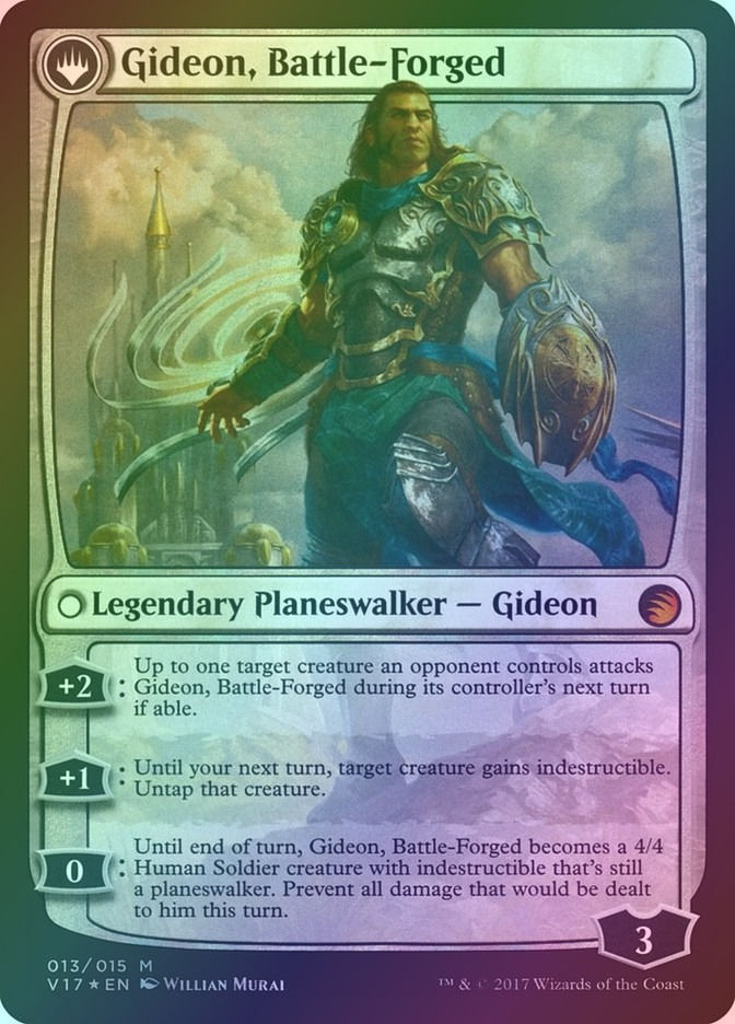 Kytheon, Hero of Akros // Gideon, Battle-Forged (V17) (13) / Foil — cara 2 de 2
