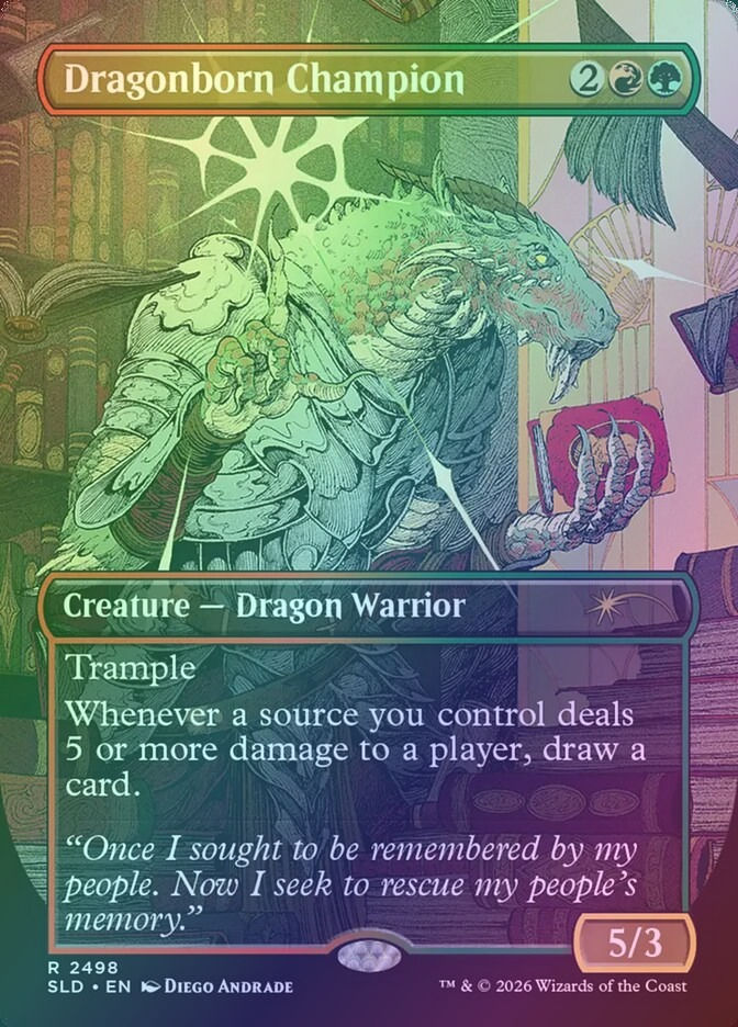 Dragonborn Champion (SLD) (2498) / Borderless / Foil