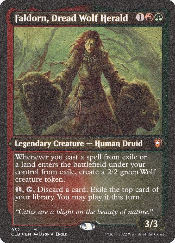 Faldorn, Dread Wolf Herald (CLB) (932) / Foil Etched