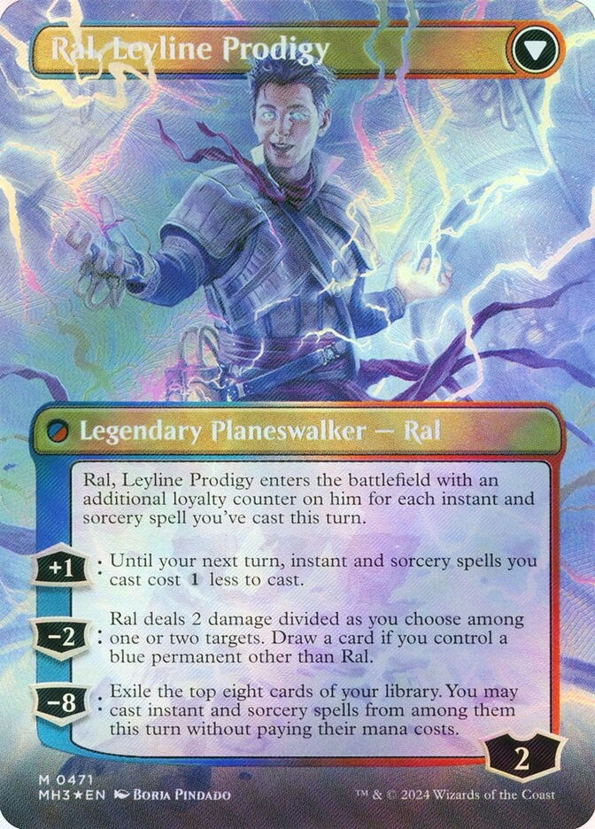 Ral, Monsoon Mage // Ral, Leyline (MH3) (471) / Borderless / Textured Foil — cara 2 de 2