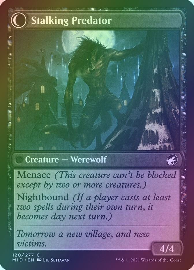 Shady Traveler // Stalking Predator (MID) (120) / Foil — cara 2 de 2