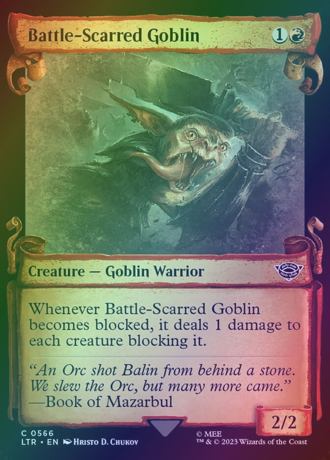 Battle-Scarred Goblin (LTR) (566) / Showcase / Foil