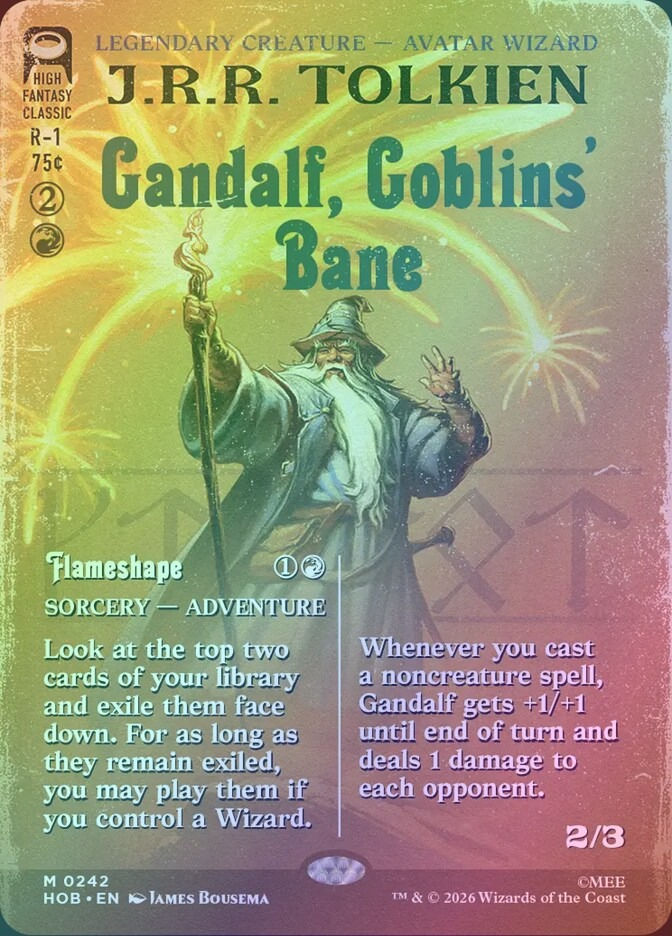 Gandalf, Goblins' Bane // Flameshape (HOB) (242) / Borderless / Foil