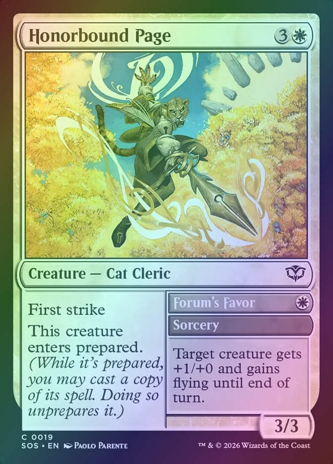 Honorbound Page // Forum's Favor (SOS) (19) / Foil