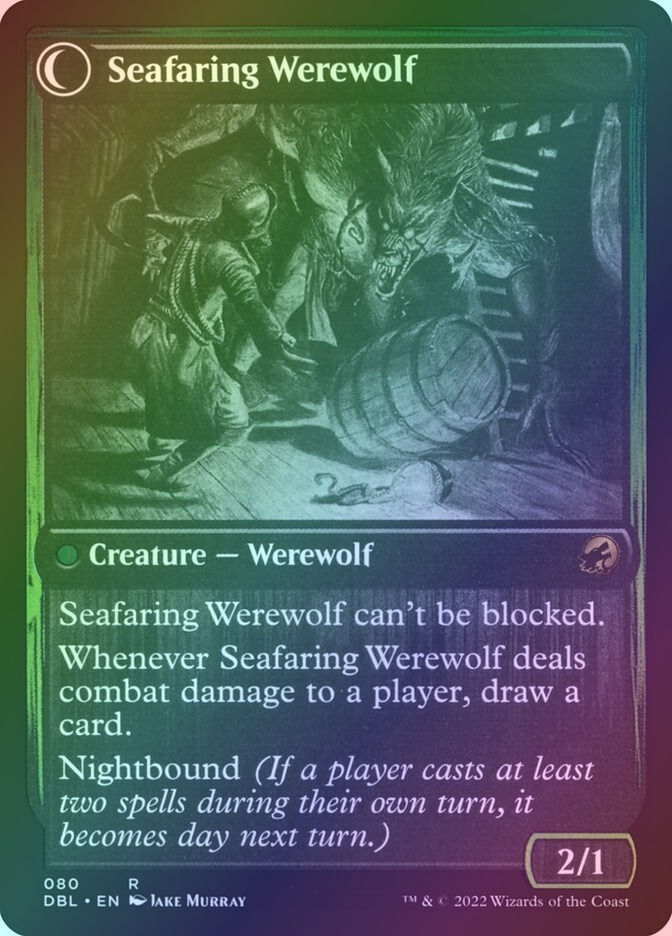 Suspicious Stowaway // Seafaring Werewolf (DBL) (80) / Foil — cara 2 de 2