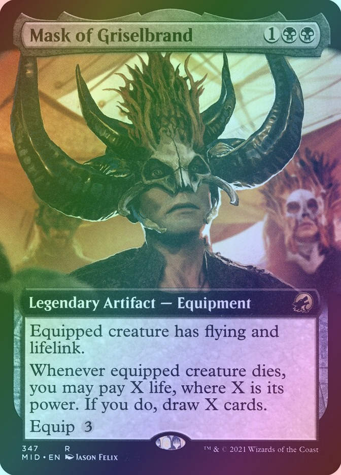 Mask of Griselbrand (MID) (347) / Extended Art / Foil