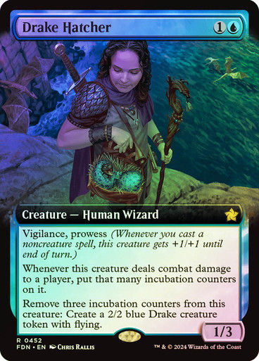 Drake Hatcher (FDN) (452) / Foil / Extended Art