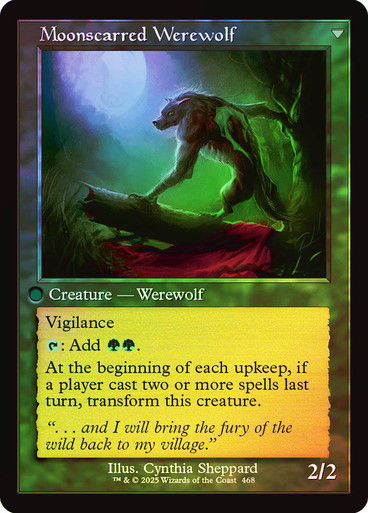 Scorned Villager // Moonscarred Werewolf (INR) (468) / Foil Retro — cara 2 de 2
