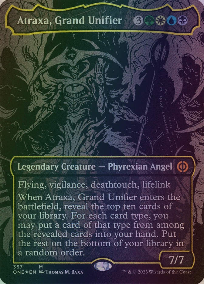 Atraxa, Grand Unifier (ONE) (357) / Borderless / Oil Slick Foil