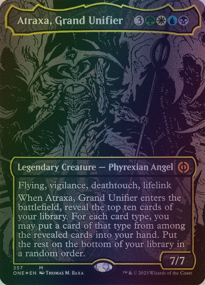 Atraxa, Grand Unifier (ONE) (357) / Borderless / Oil Slick Foil
