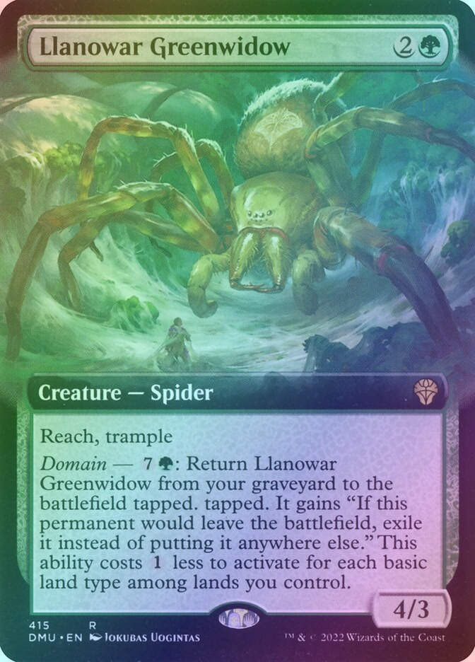 Llanowar Greenwidow (DMU) (415) / Extended Art / Foil