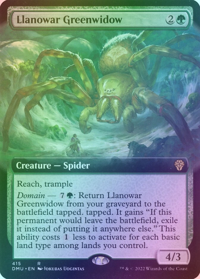 Llanowar Greenwidow (DMU) (415) / Extended Art / Foil
