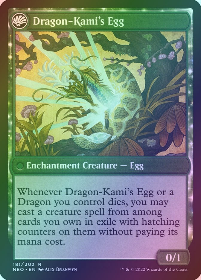 The Dragon-Kami Reborn // Dragon-Kami's Egg (NEO) (181) / Foil — cara 2 de 2