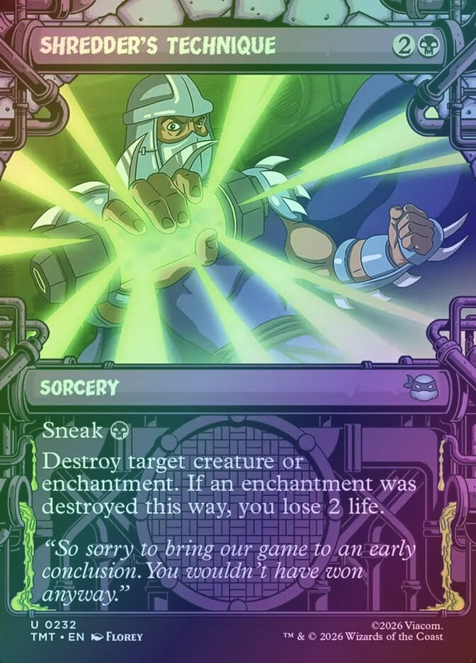 Shredder's Technique (TMT) (232) / Borderless / Showcase / Foil