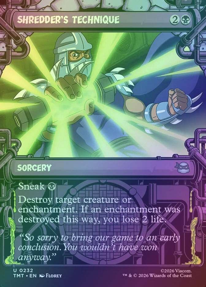Shredder's Technique (TMT) (232) / Borderless / Showcase / Foil