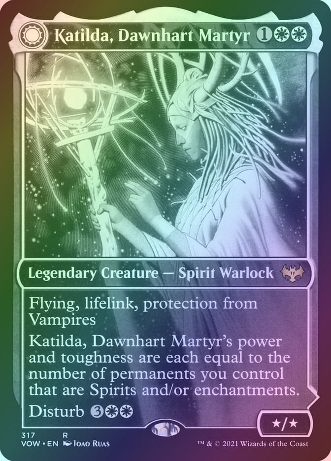 Katilda, Dawnhart Martyr // Katilda's Rising Dawn (VOW) (317) / Showcase / Foil — cara 1 de 2