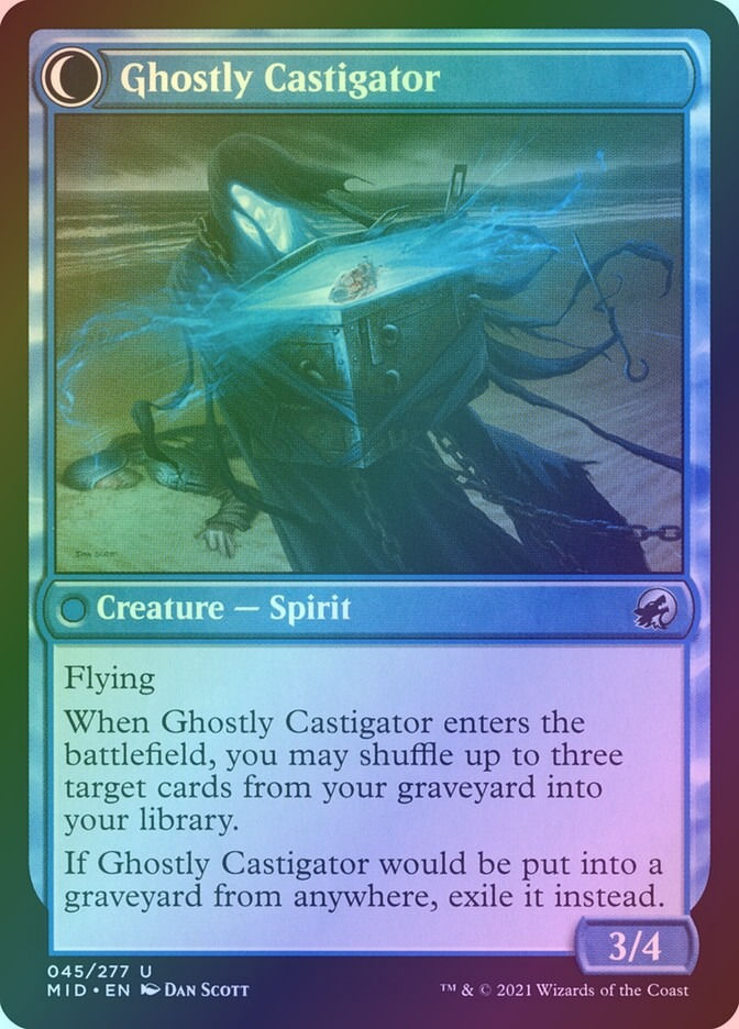 Covetous Castaway // Ghostly Castigator (MID) (45) / Foil — cara 2 de 2