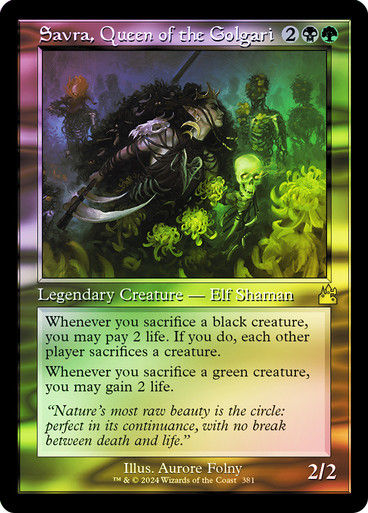 Savra, Queen of the Golgari (rvr) (381) / Retro / Foil