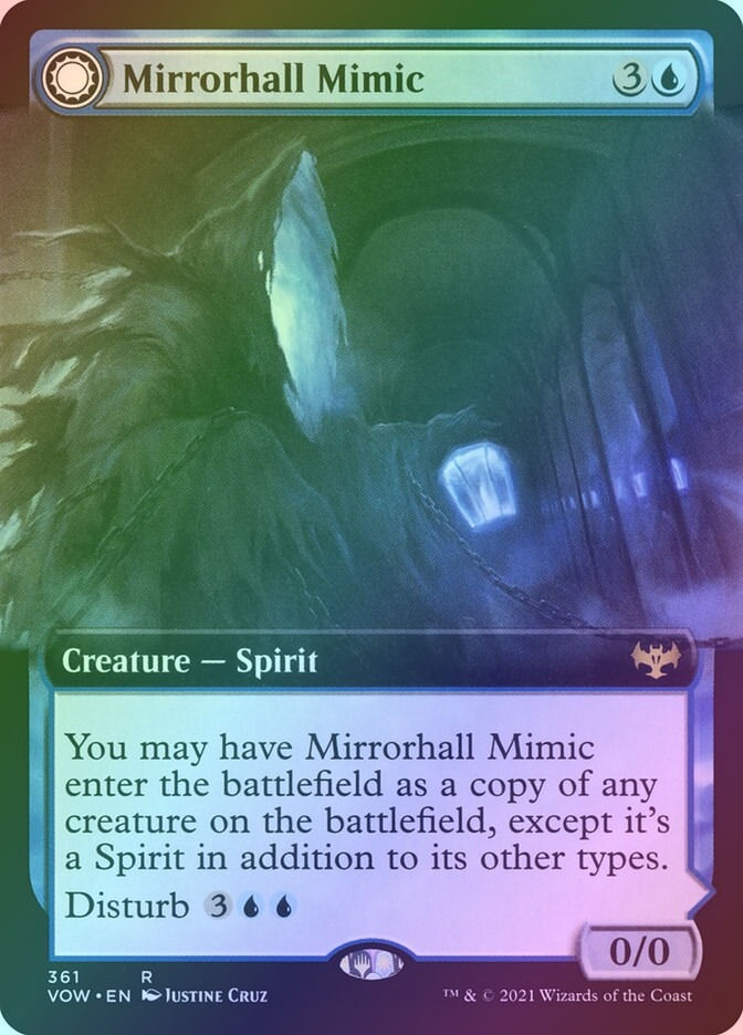 Mirrorhall Mimic // Ghastly Mimicry (VOW) (361) / Extended Art / Foil — cara 1 de 2