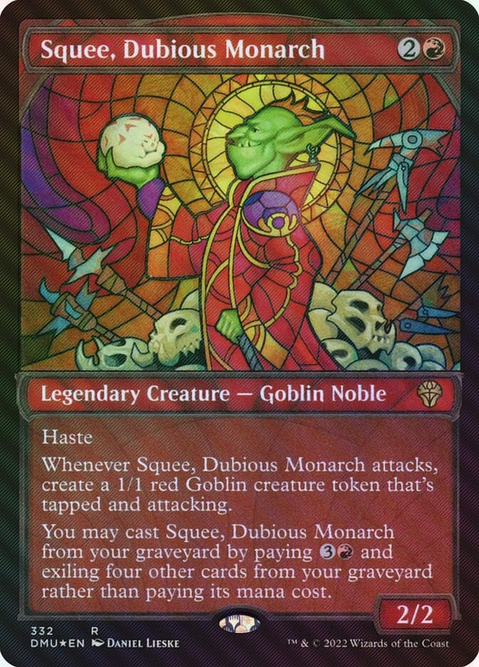 Squee, Dubious Monarch (DMU) (332) / Showcase / Textured Foil