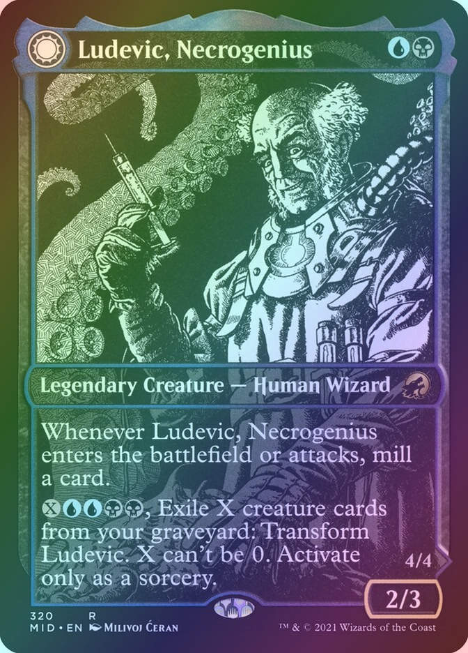 Ludevic, Necrogenius // Olag, Ludevic's Hubris (MID) (320) / Showcase / Foil