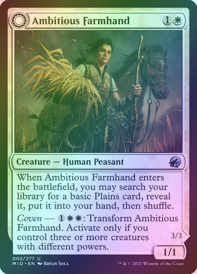 Ambitious Farmhand // Seasoned Cathar (MID) (2) / Foil — cara 1 de 2