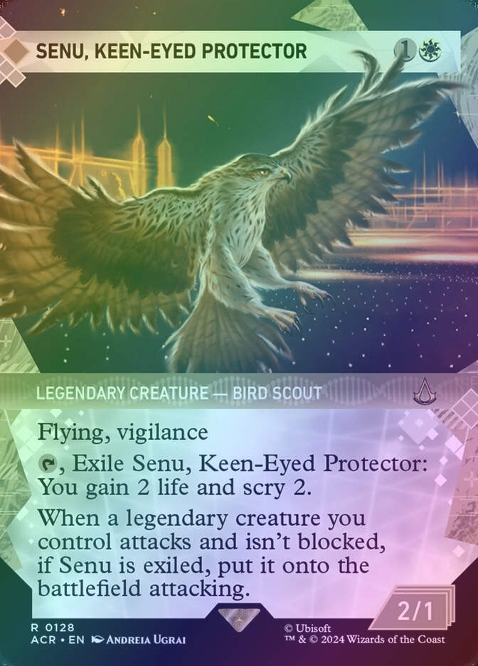 Senu, Keen-Eyed Protector (ACR) (128) / Borderless / Showcase / Foil